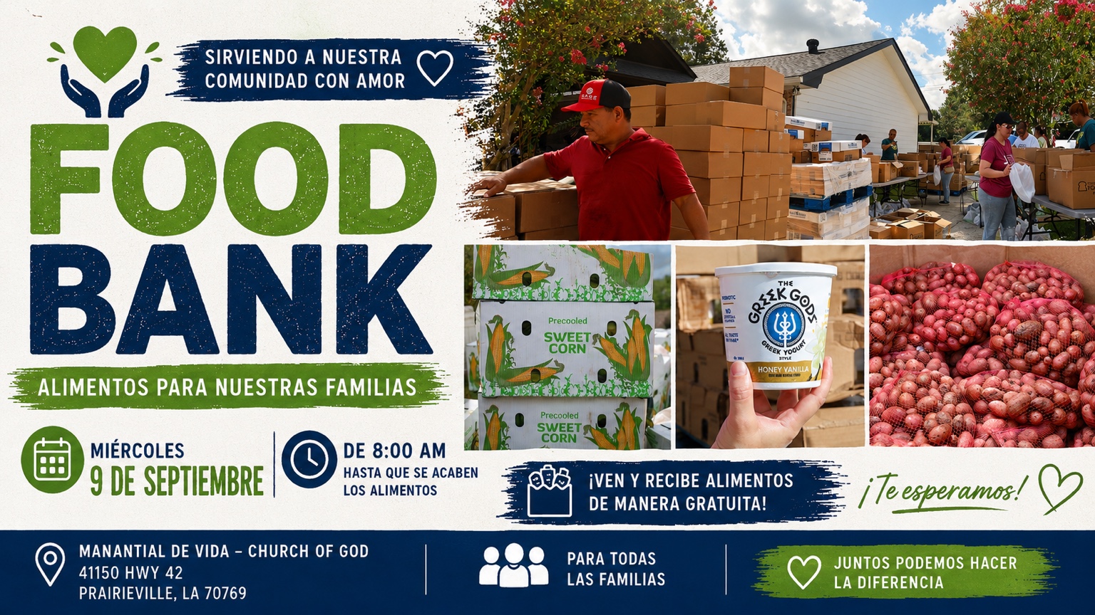 Food Bank, 9 de septiembre desde las 8 AM