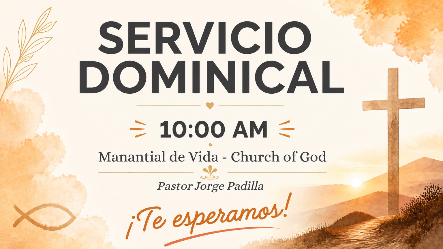 Servicio dominical a las 10 AM